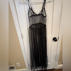 Mesh dress with glitter